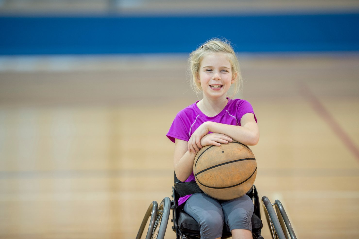 Disabled Girl Playing Basketball